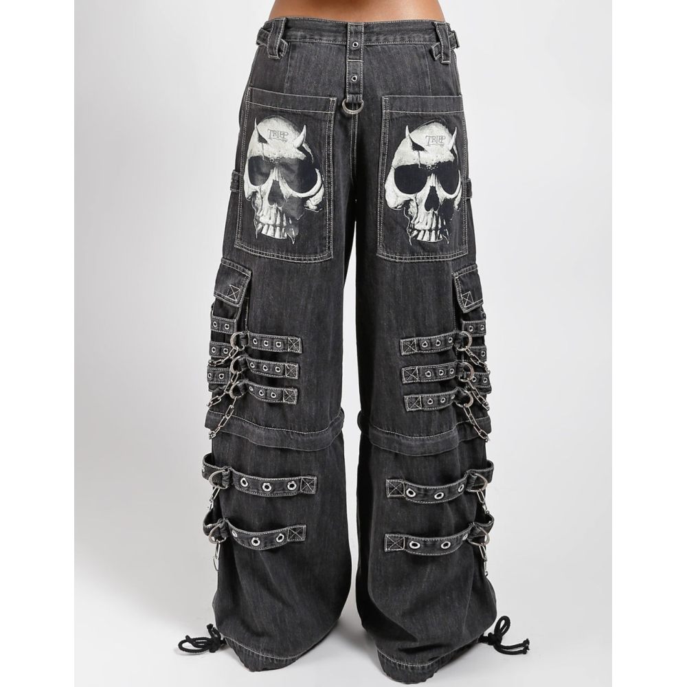 Tripp NYC - Devil Skull Wijde broek - Zwart